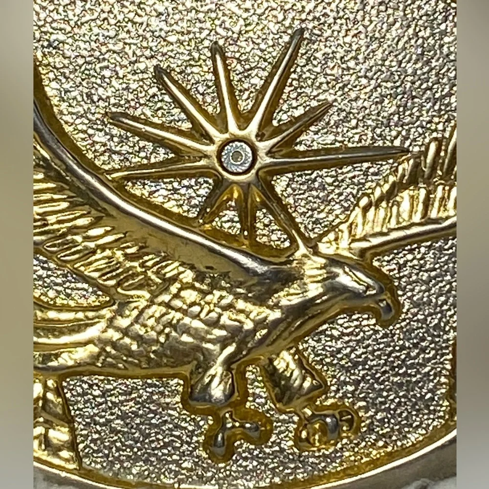 Vintage Patriotic American Eagle Two-Toned Belt Buckle